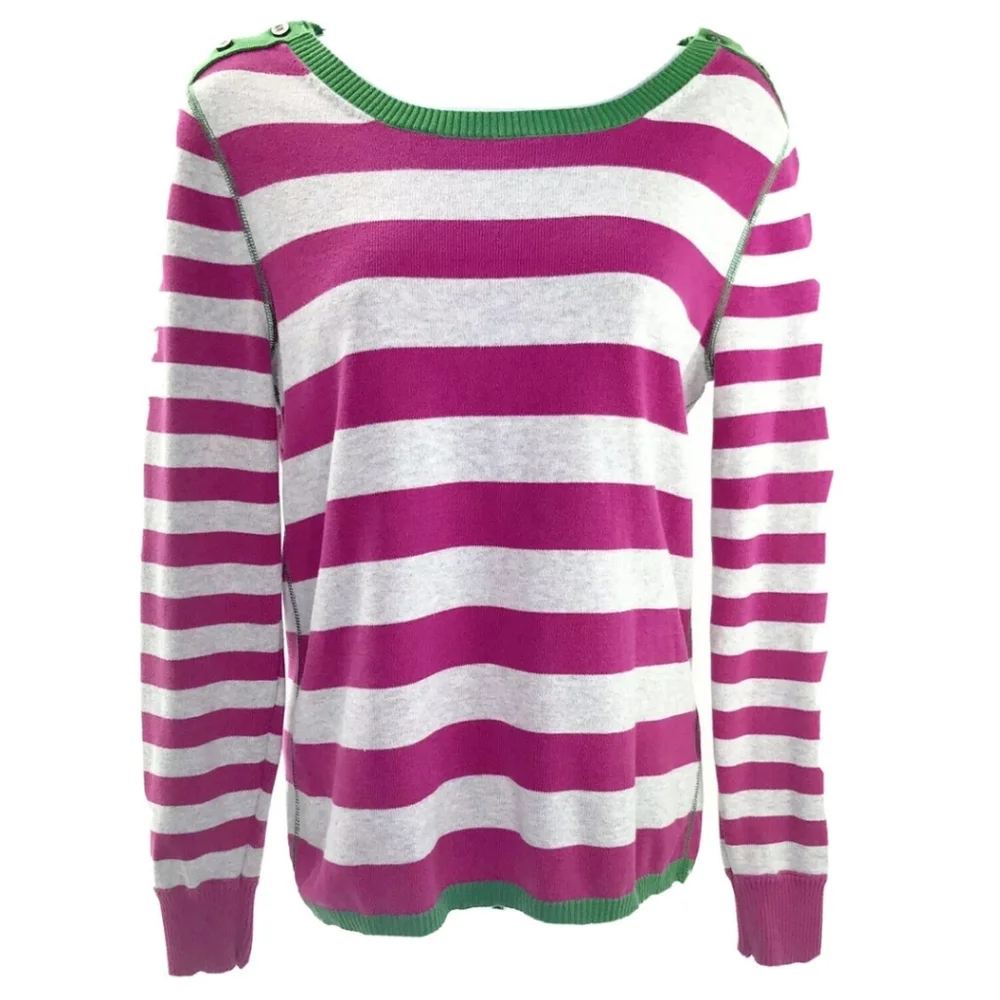 Tommy hilfiger vintage Y2k  striped scoop neck cotton knit sweater